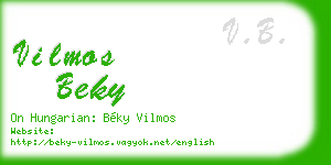 vilmos beky business card